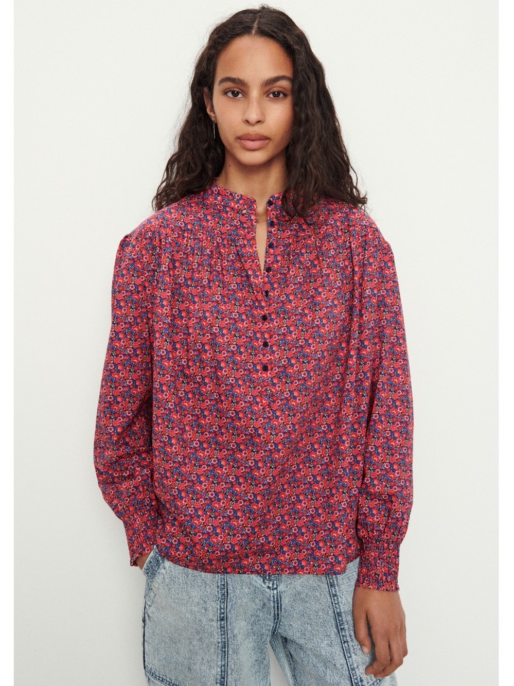 ba&sh Freja Blouse Floral Rose Size M